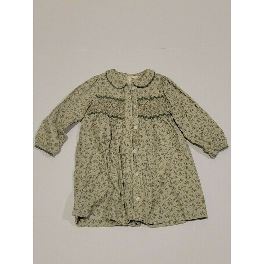 Little Cotton Clothes Green Smocked Dress 3-4y